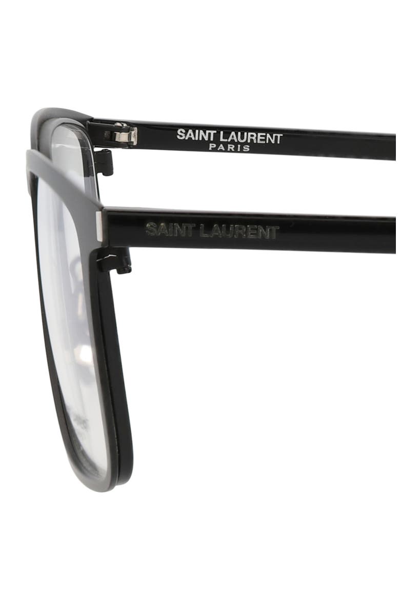 54mm Square Optical Glasses, Alternate, color, BLACK BLACK TRANSPARENT