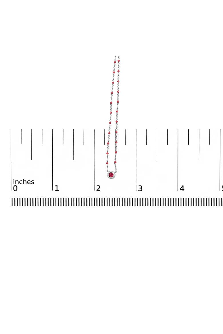 Sterling Silver Rhodolite Enamel Bead Chain Necklace, Alternate, color, Silver