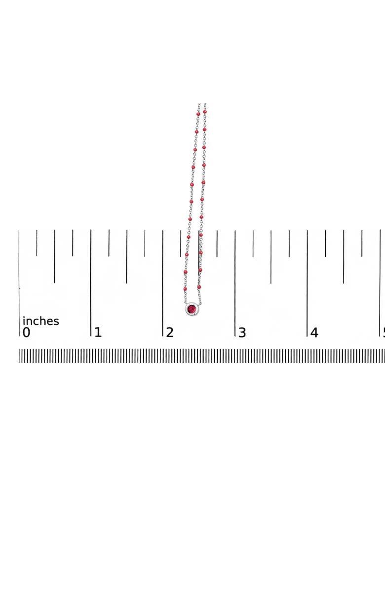 Haus of Brilliance Sterling Silver Rhodolite Enamel Bead Chain Necklace, Alternate, color, Silver