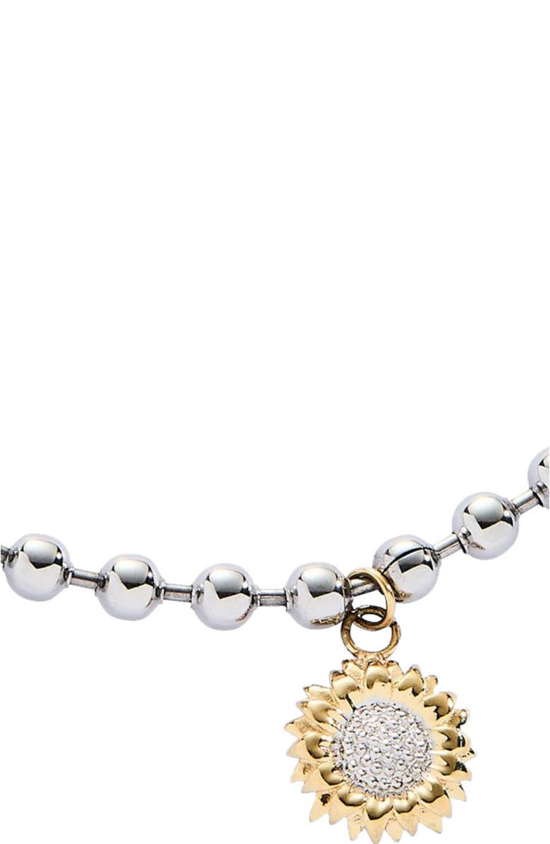 Alex and Ani Sunflower Ball Chain Bracelet, Alternate, color, Two Tone