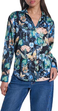 KARL LAGERFELD PARIS Oversized Long Sleeve Shirt