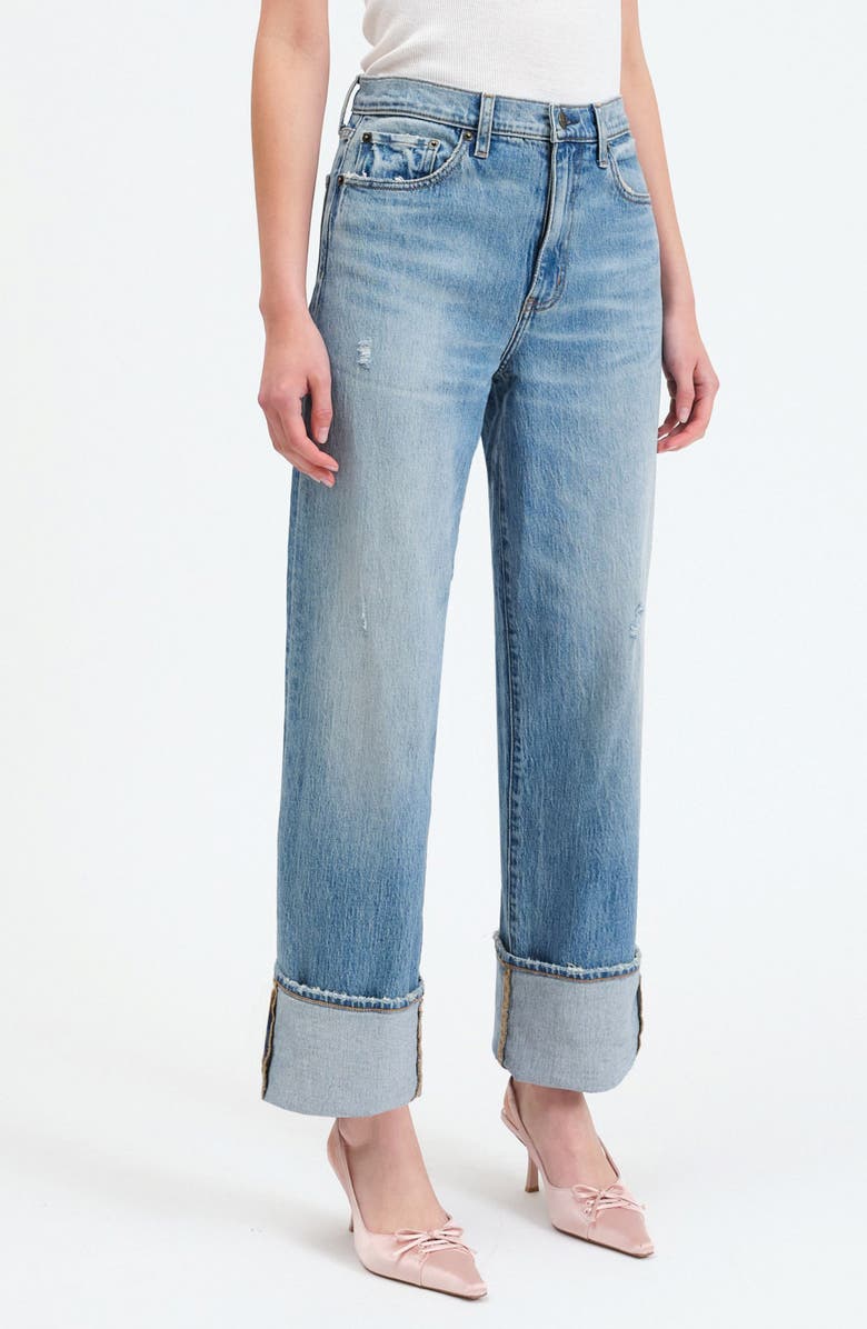 DAZE Eastside High Waist Cuff Crop Straight Leg Jeans, Alternate, color, All Mine Vintage