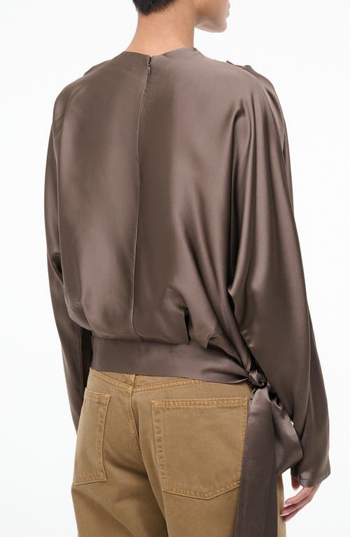 Staud Phoebe Dolman Sleeve Silk Top In Brown