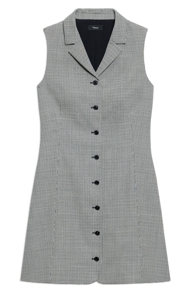 Theory Houndstooth Sleeveless Minidress, Alternate, color, Black Multi - A0p
