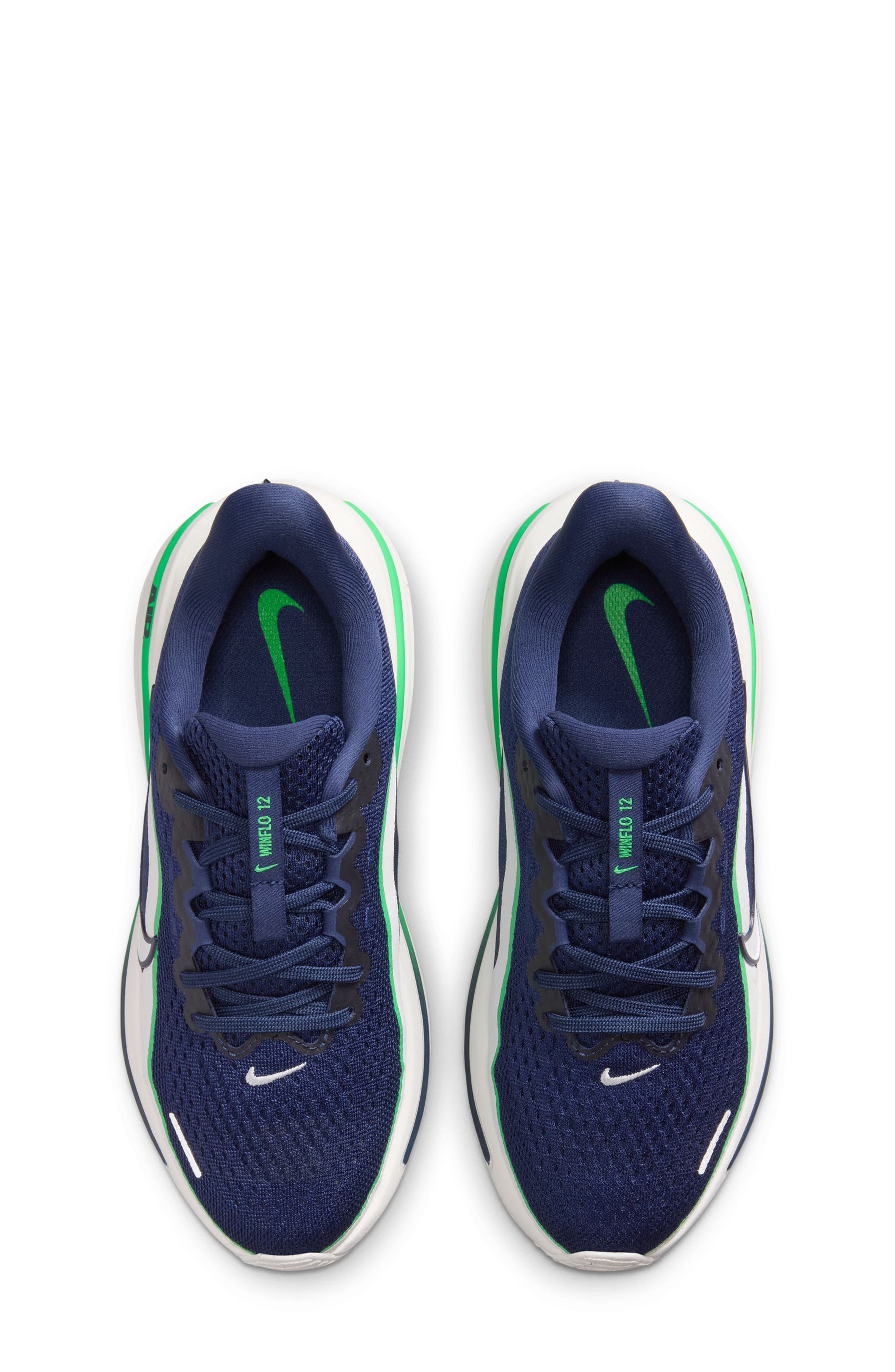 Kids' Winflo 12 Running Shoe, Alternate, color, NAVY/ WHITE/ GREEN SPARK