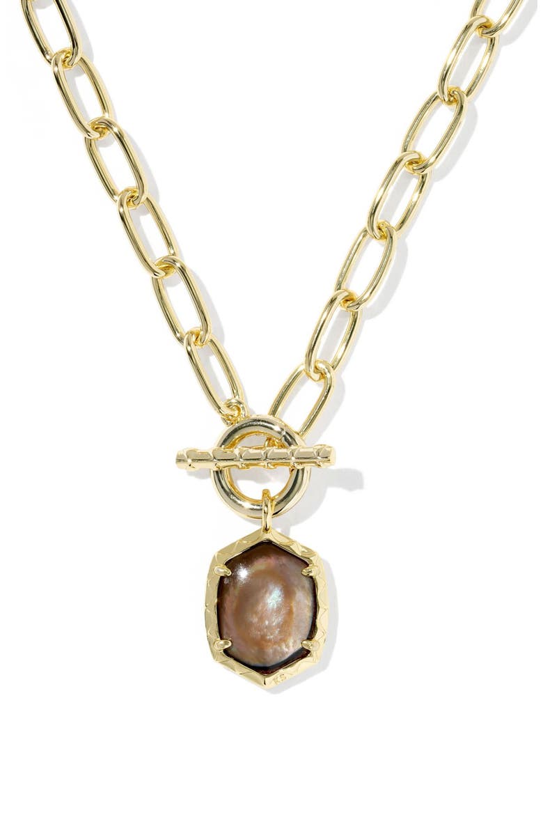 Daphne Toggle Necklace, Main, color, GOLD BROWN MOTHER OF PEARL