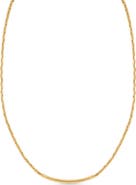 Bony Levy 14K Gold Curved Tube Bar Necklace (Online Trunk Show)
