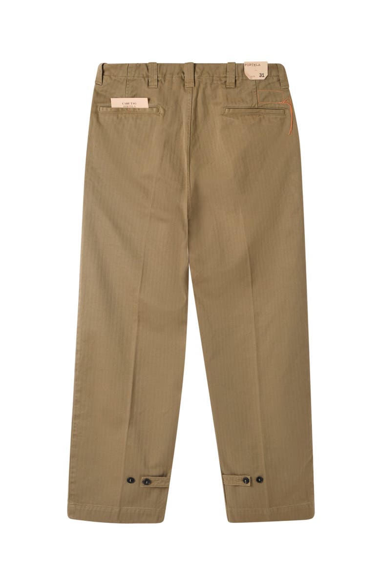 Fortela Thomas Herringbone Cotton Trousers, Alternate, color, Olive