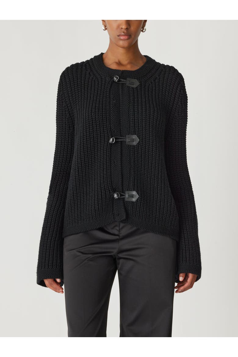Novelty Wool Toggle Cardi, Alternate, color, BLACK