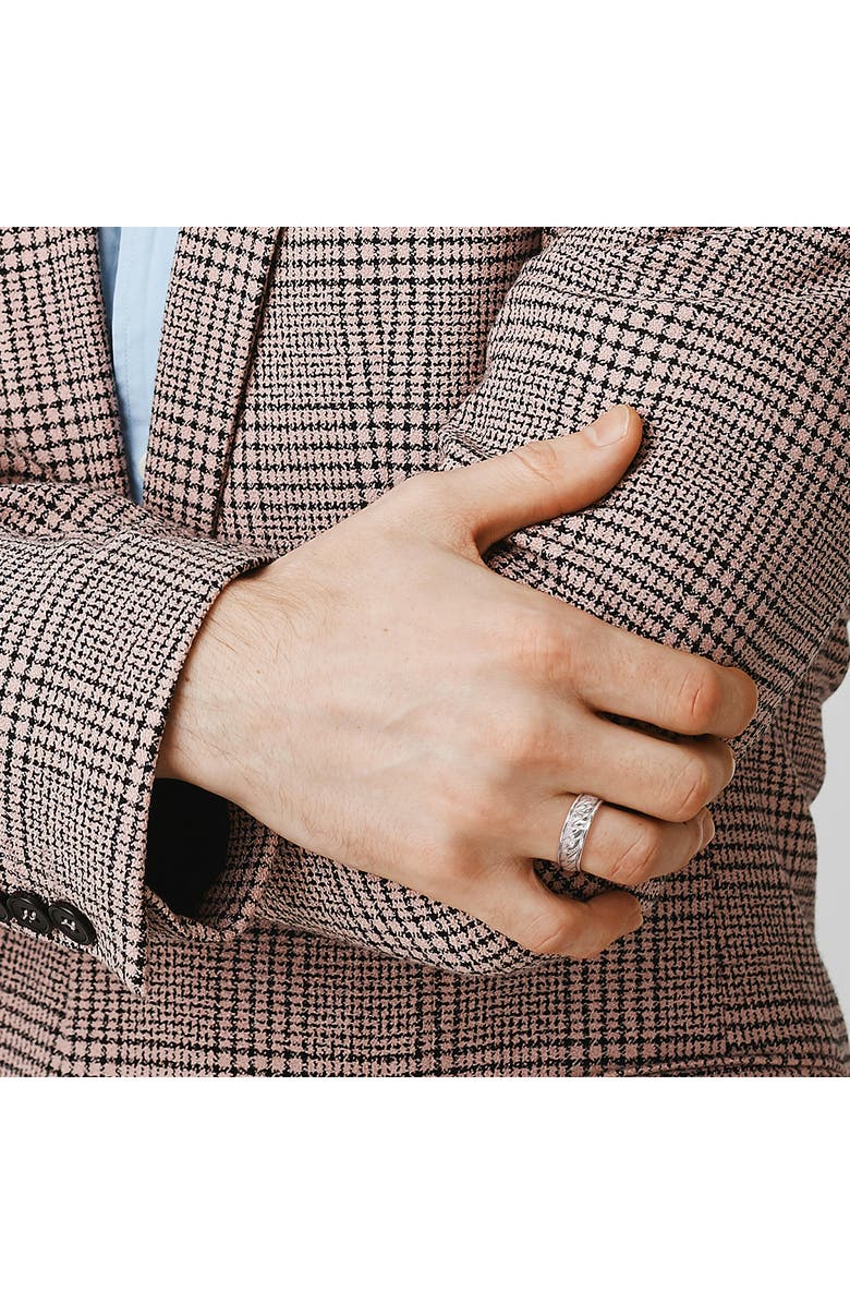 DELMAR Sterling Silver Chain Link Ring, Alternate, color, Silver