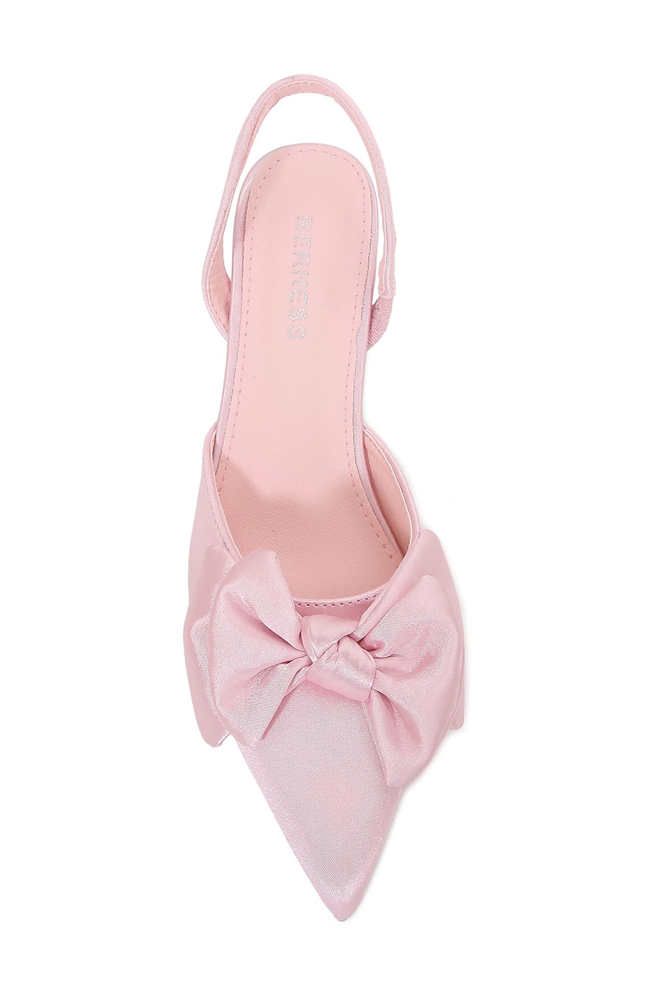 Michaela Bow Kitten Heel Pointed Toe Slingback Pump, Alternate, color, PINK