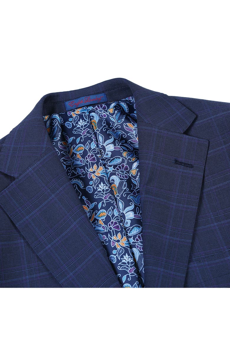 English Laundry Trim Fit Plaid Two-Button Suit, Alternate, color, Blue