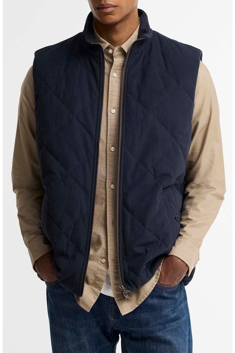 Corden Quilted Gilet, Main, color, DARK NAVY