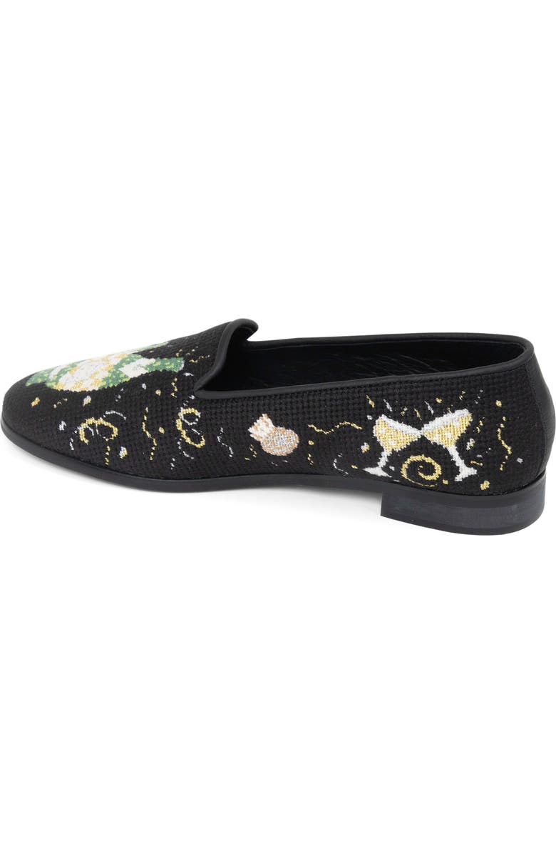 ByPaige Needlepoint Champagne Flat, Alternate, color, Black
