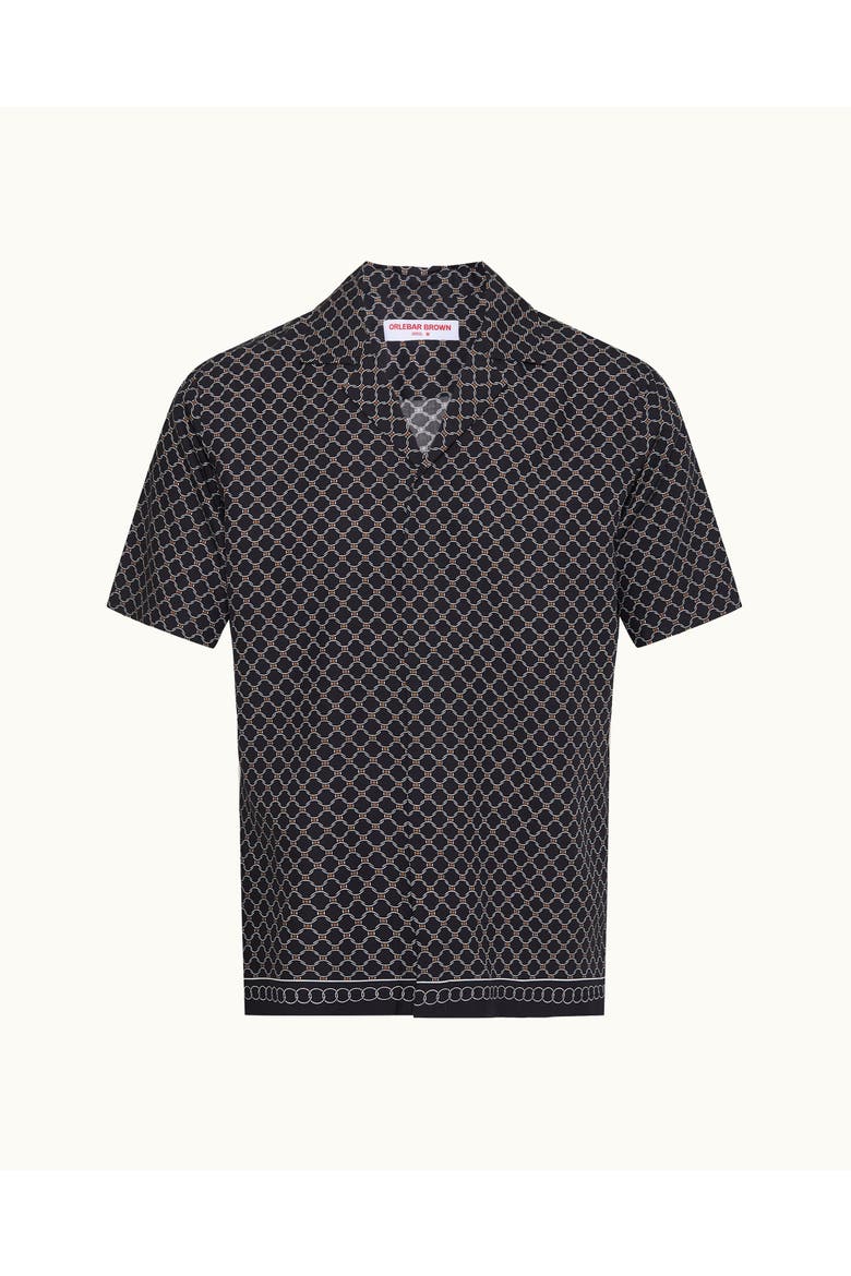 Maitan Printed Lyocell Shirt in Tessoro, Alternate, color, Night Iris