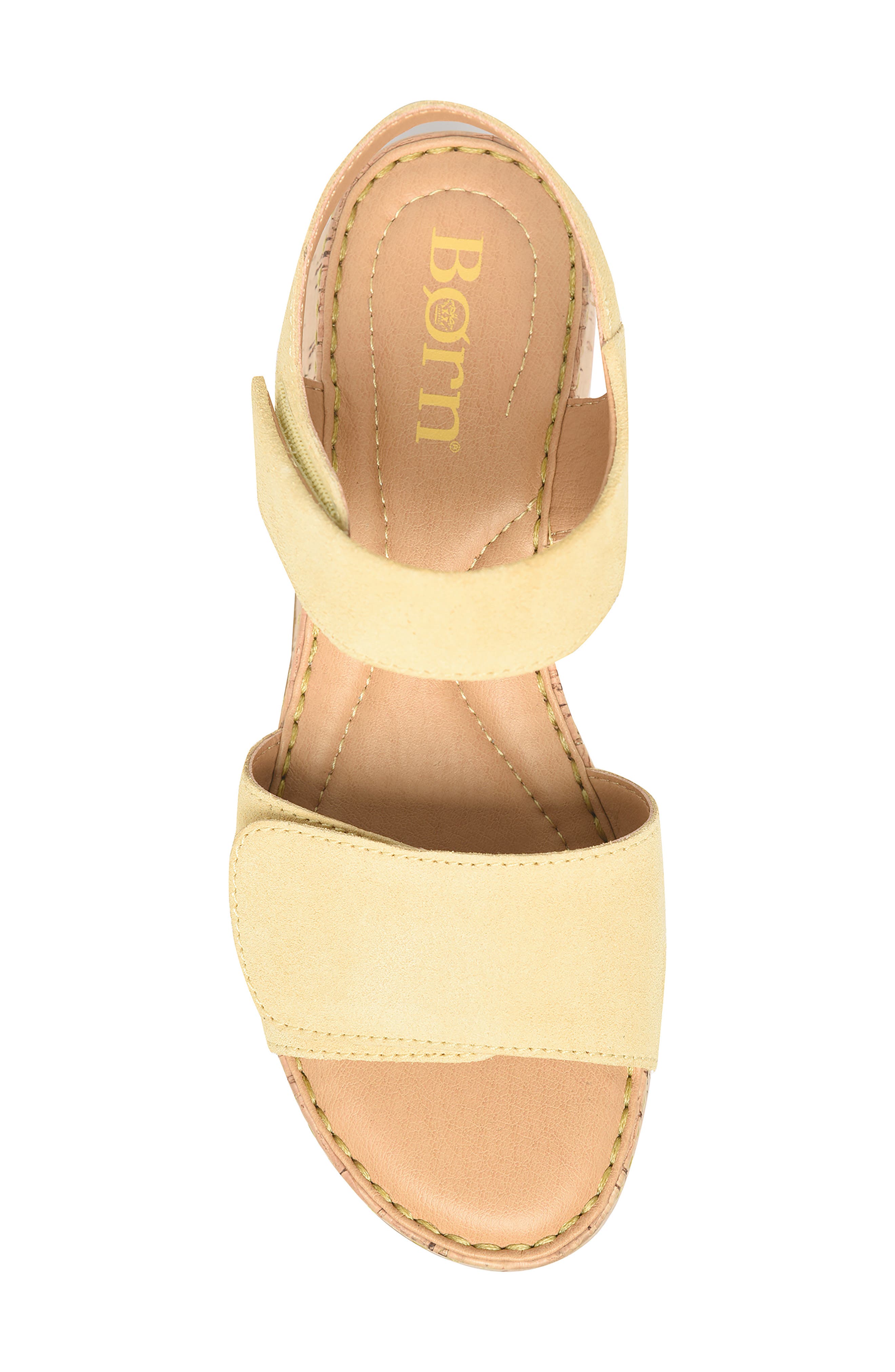 Cabanas Wedge Sandal, Alternate, color, YELLOW SUEDE