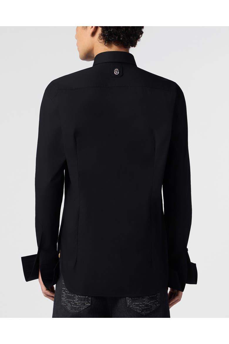 Gold Cut Tuxedo Shirt Men, Alternate, color, black