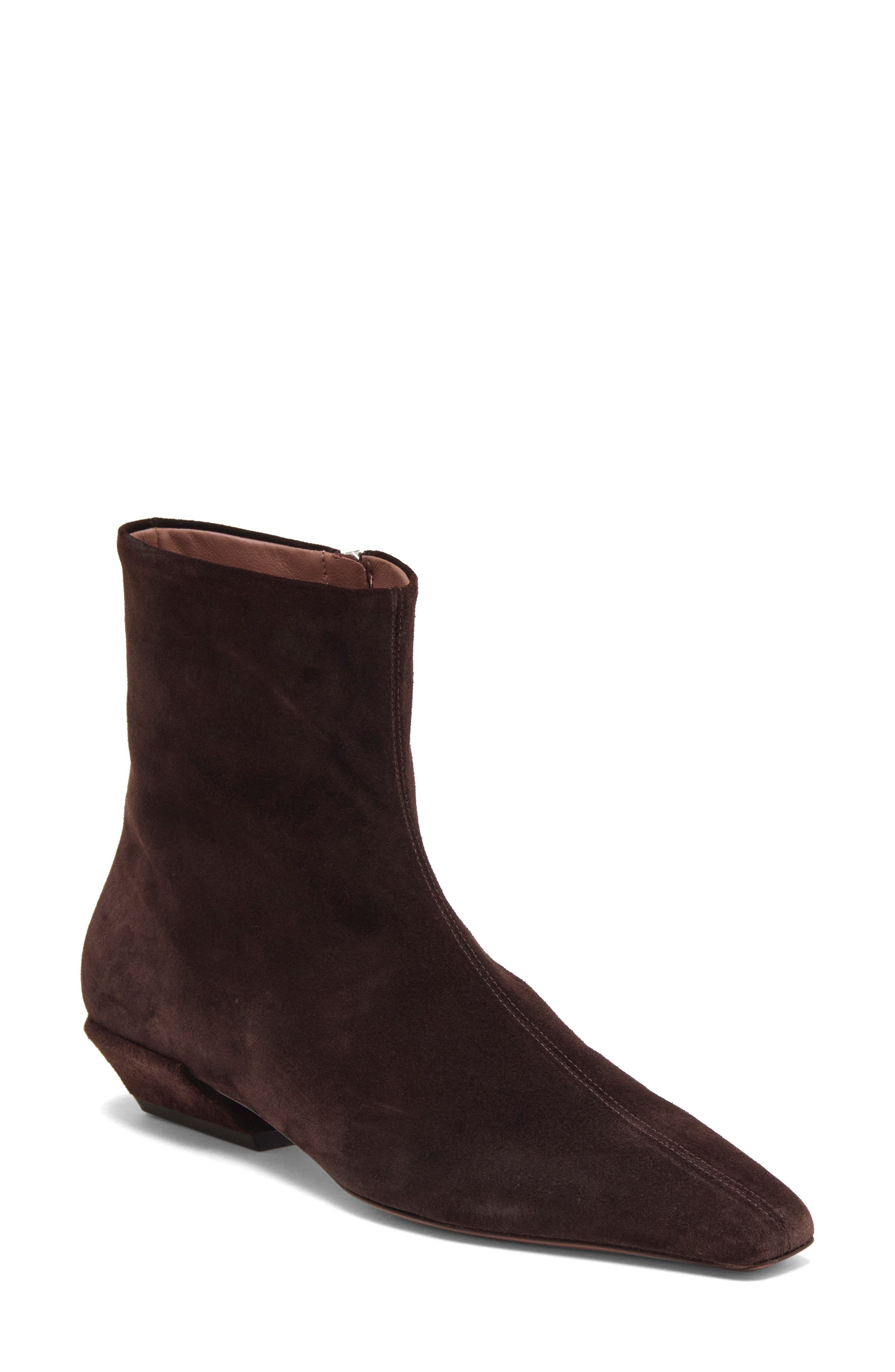 Bettina Leather Ankle Boot, Main, color, CIOCCOLATO