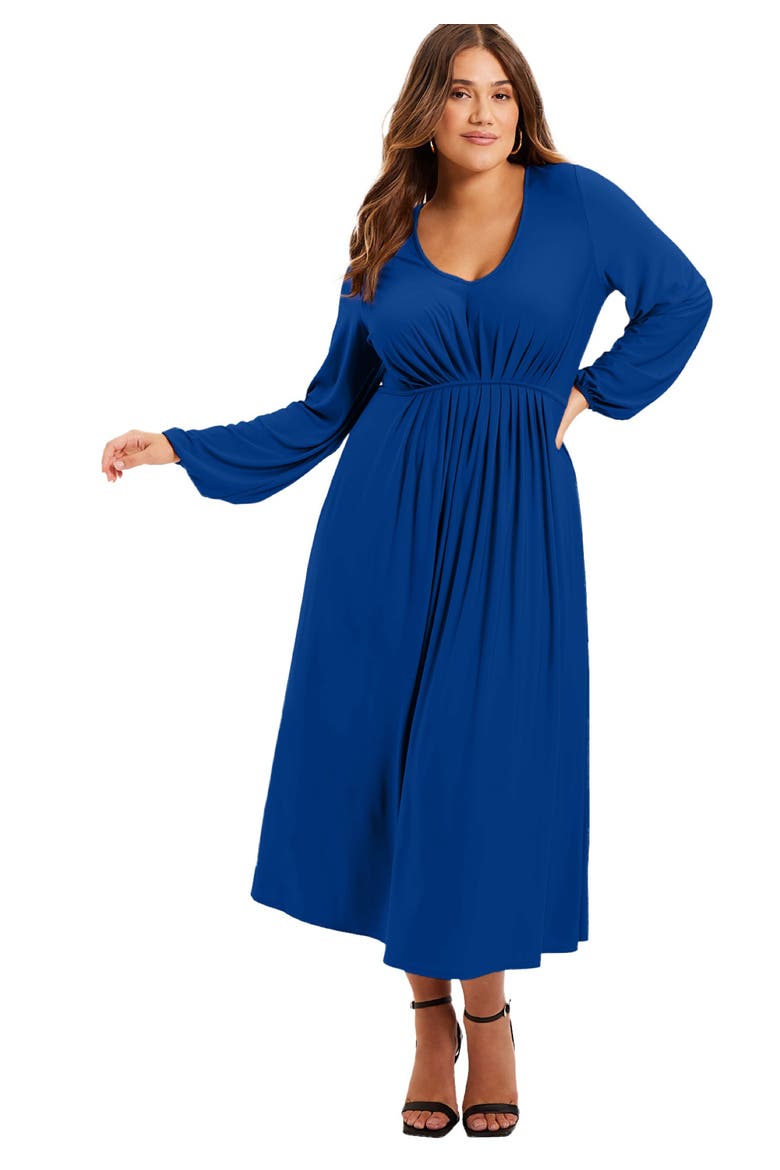 Empire Waist Dress, Main, color, DARK SAPPHIRE