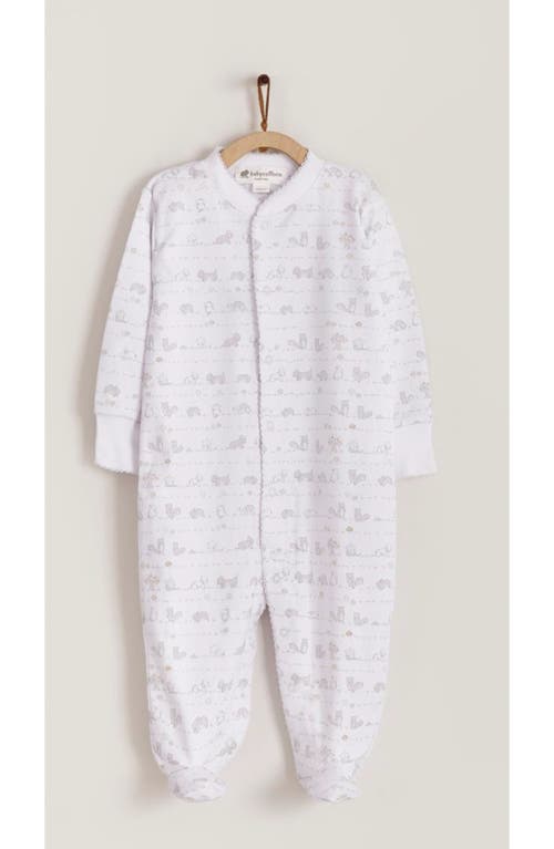 Babycottons Woods Pajama Snap Footie In Grey