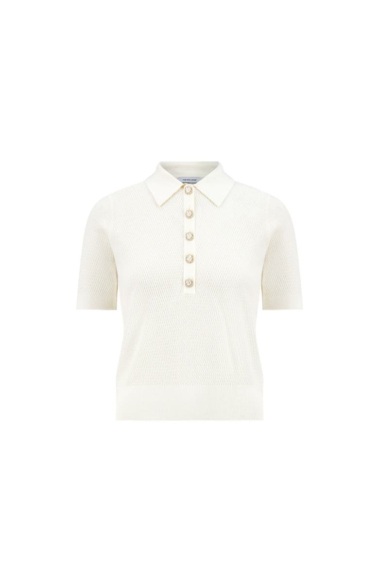 The Noli Shop Leya Rose Polo Shirt, Alternate, color, Pearl