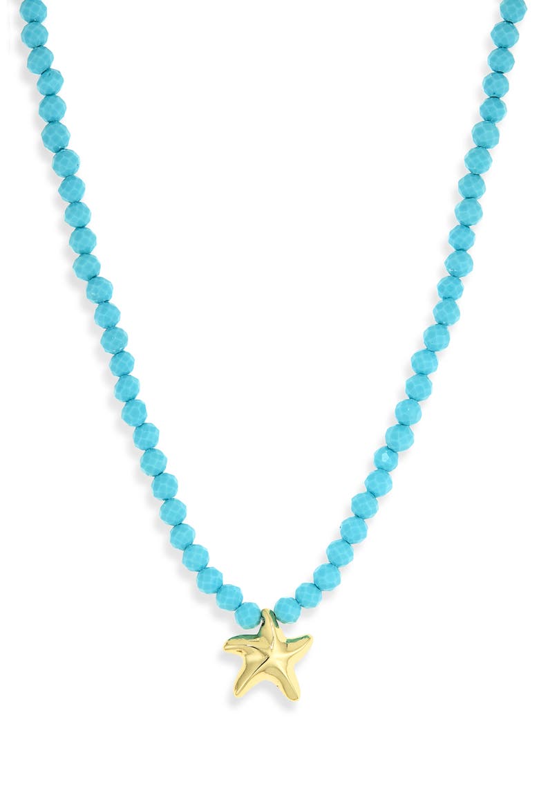 Starfish Pendant Necklace, Main, color, GOLD