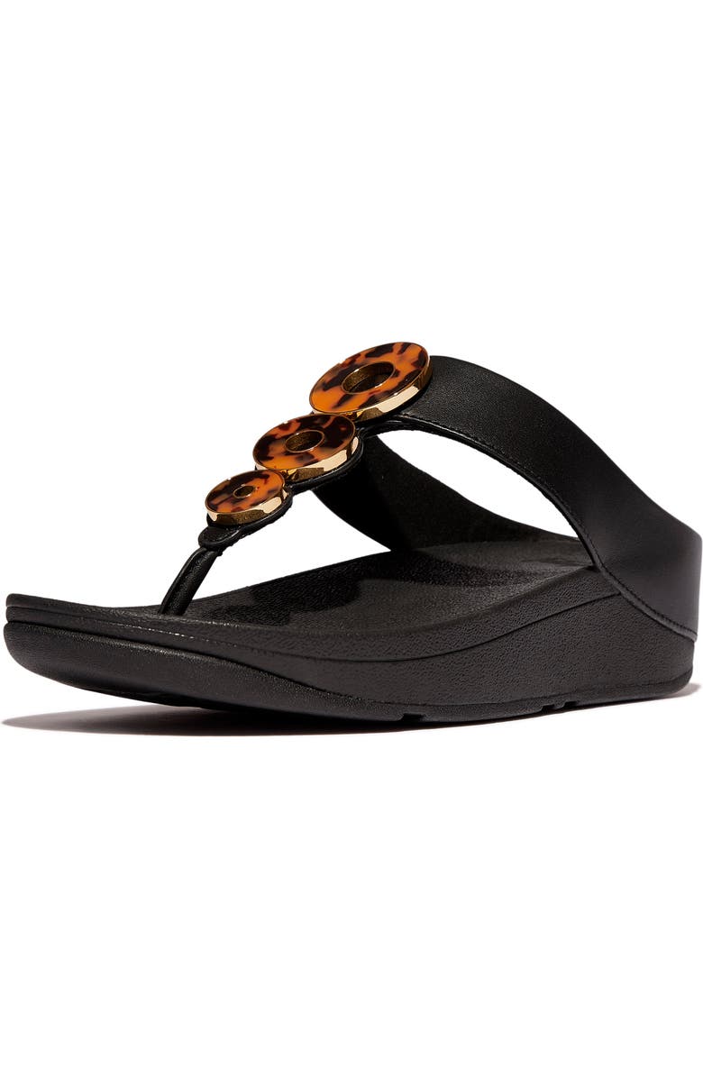FitFlop Fino Platform Wedge Flip Flop, Alternate, color, All Black