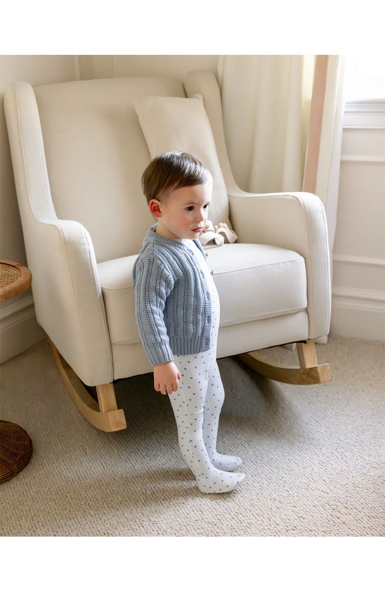 MiniMoi Oversized Cable-Knit Cardigan Sweater, Alternate, color, Blue