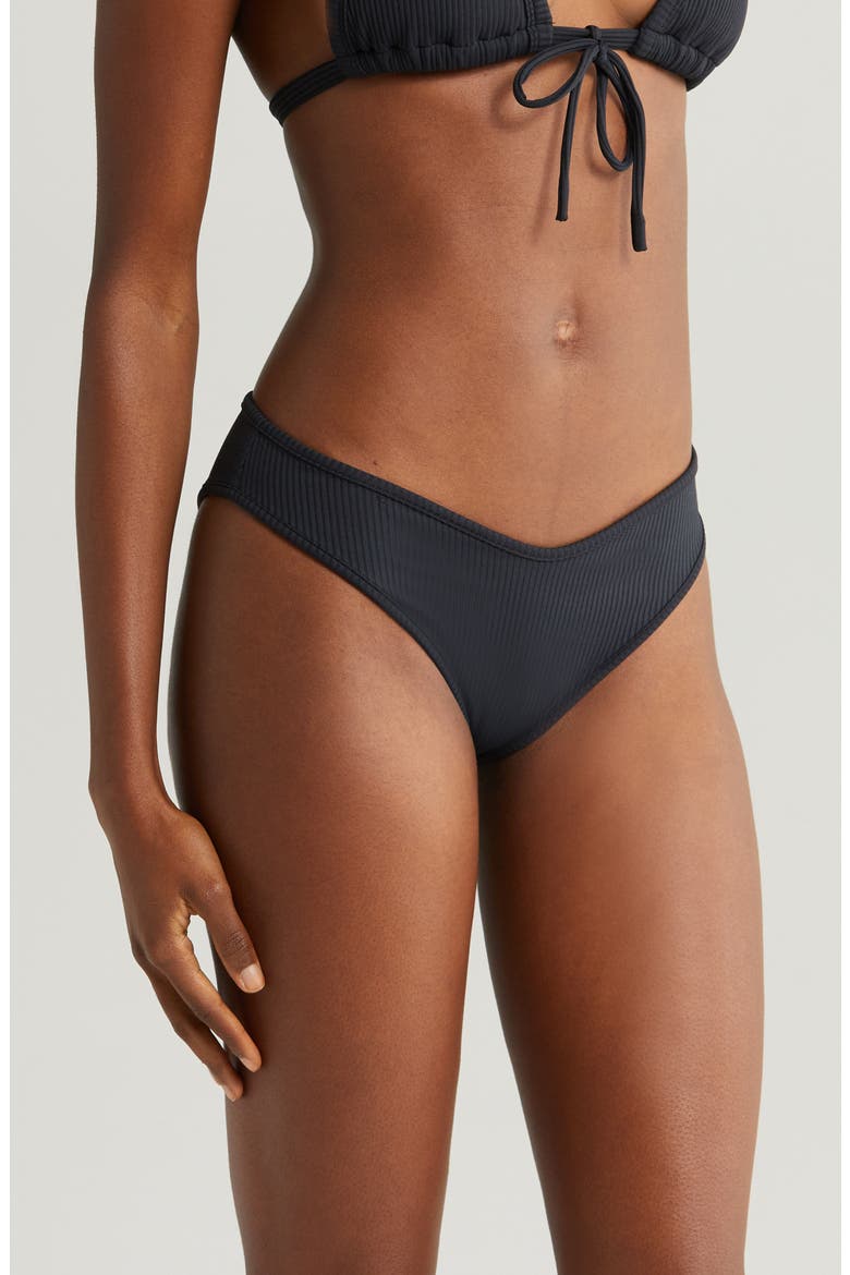 Lulu Rib Bikini Bottoms, Alternate, color, BLACK RIB