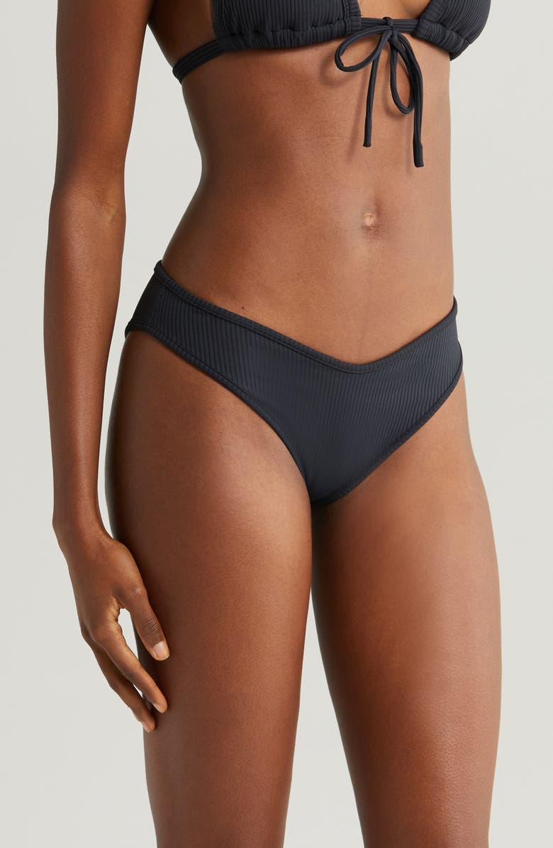 MONTCE Lulu Rib Bikini Bottoms, Alternate, color, Black Rib