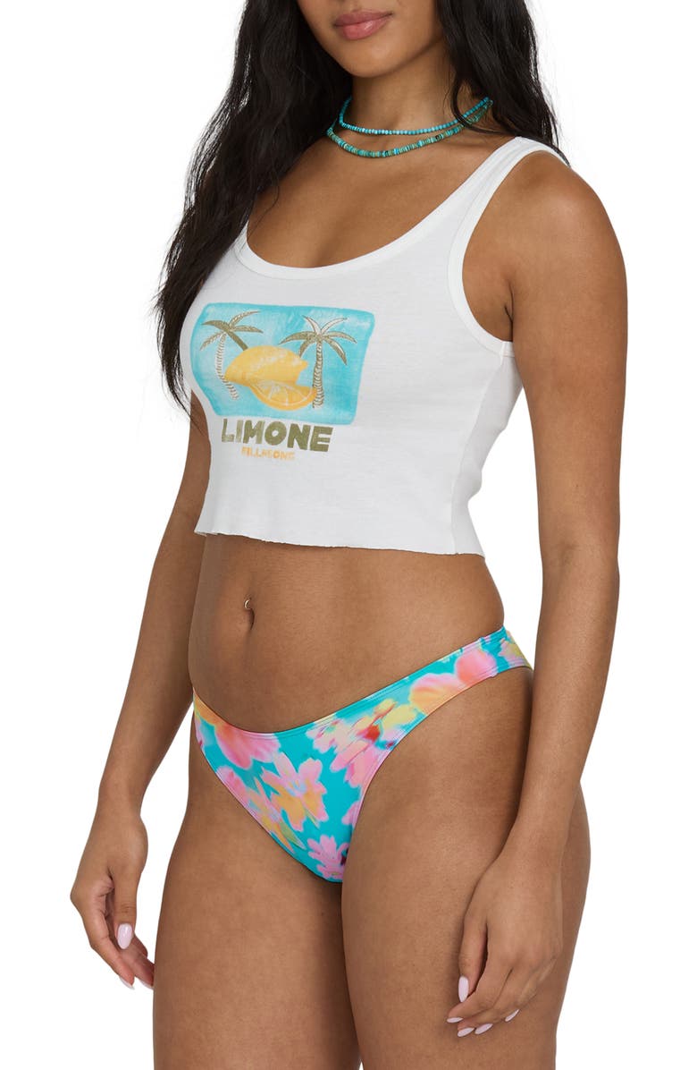 Billabong Summer Sweetness Graphic Scoop Neck Crop Tank Top, Alternate, color, Salt Crystal
