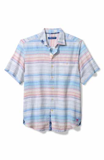 Tommy Bahama Sand Sicily Stripe Short Sleeve Linen Blend Button-Up Shirt