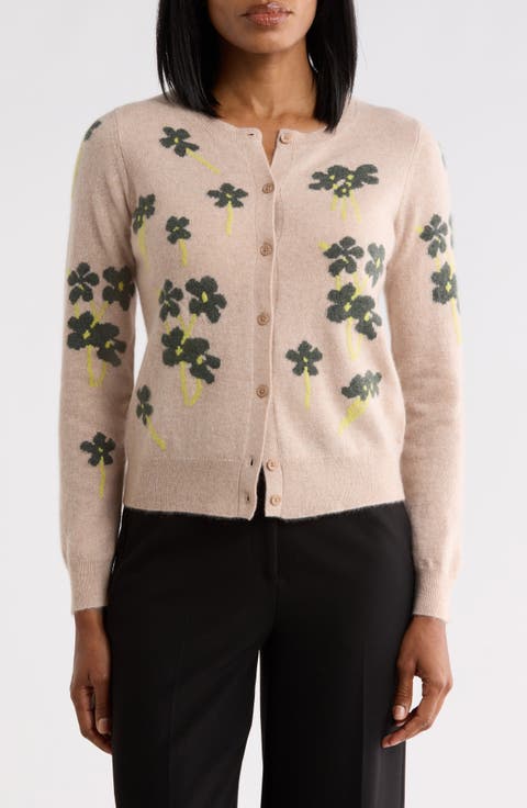 Floral Intarsia Cashmere Cardigan