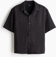 H&M Relaxed Fit Short-sleeved Muslin Shirt