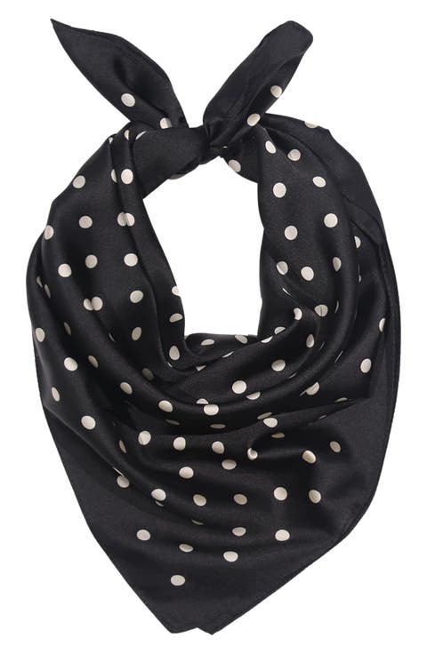 Satin Polka Dot Square Scarf