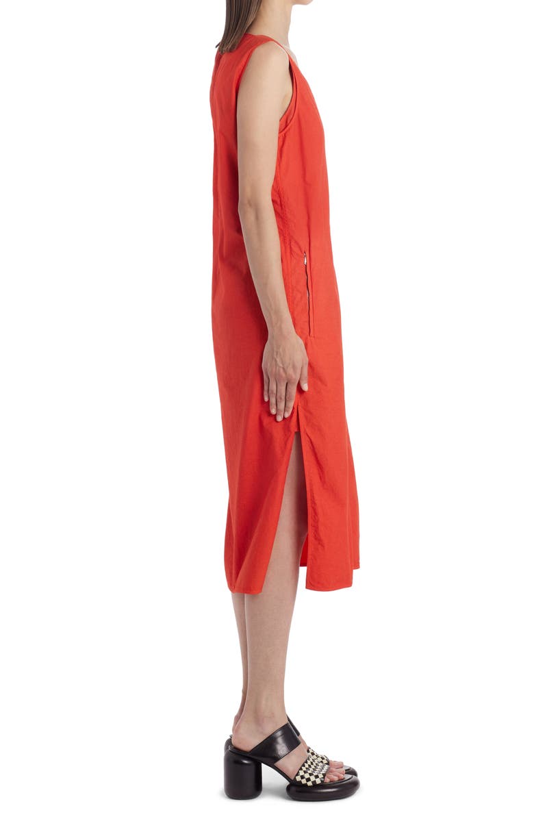 Jil Sander Sleeveless Cotton Canvas Midi Dress, Alternate, color, 