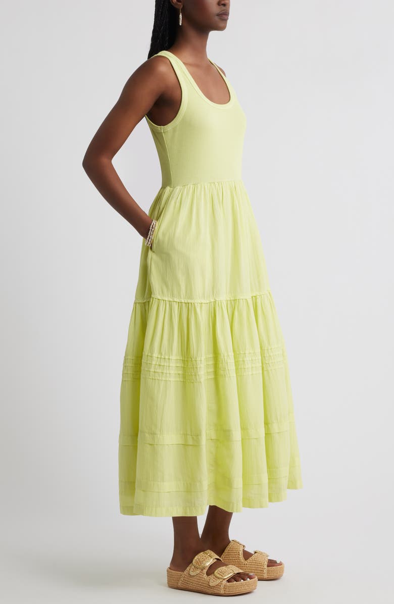 Treasure & Bond Scoop Neck Midi Dress, Alternate, color, Green Finch
