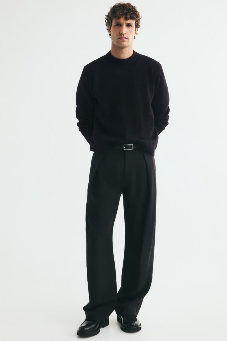 Regular-Fit Brushed Sweater, Alternate, color, Black