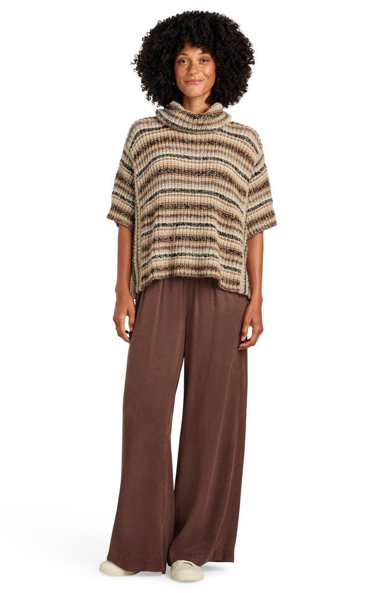 Splendid Jeanette Sweater Poncho, Alternate, color, Spice Multi