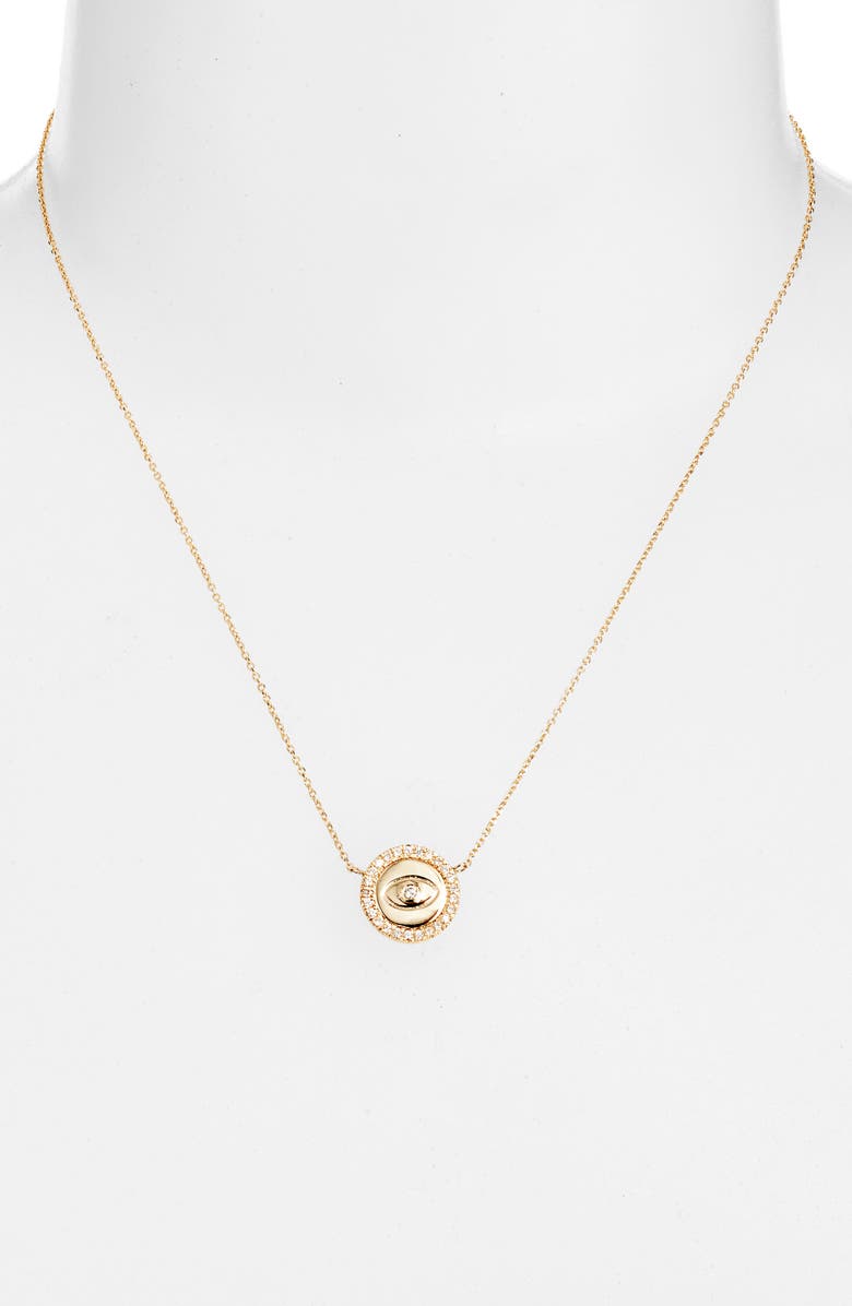 Anzie Royale Evil Eye Diamond Necklace, Alternate, color, Gold/ Diamond