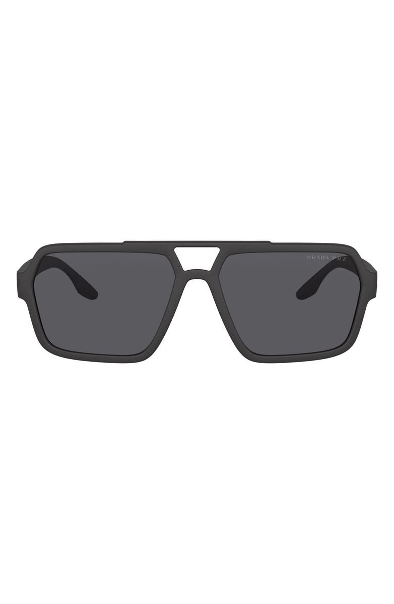 PRADA SPORT 59mm Rectangle Sunglasses, Main, color,