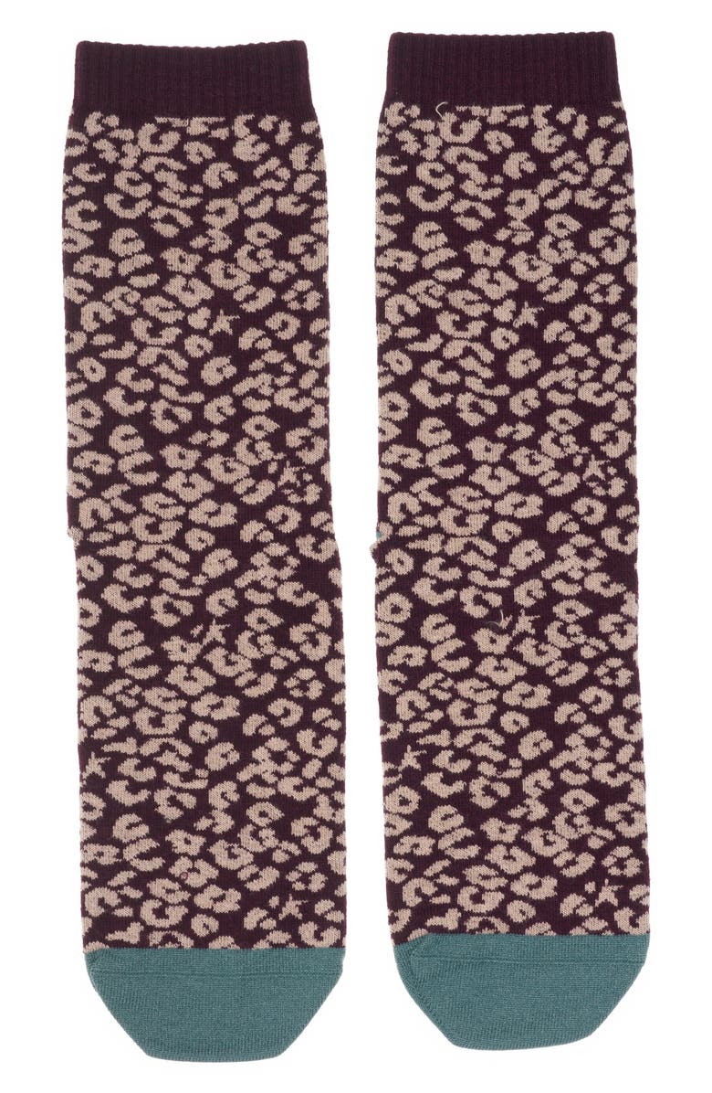 Golden Goose Leopard Jacquard Crew Socks, Main, color, 