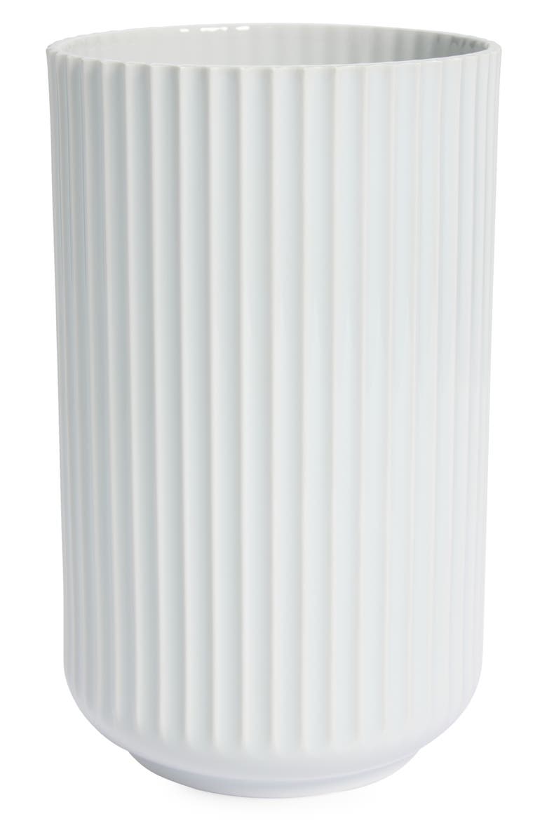10-Inch Fluted Vase, Main, color, WHITE