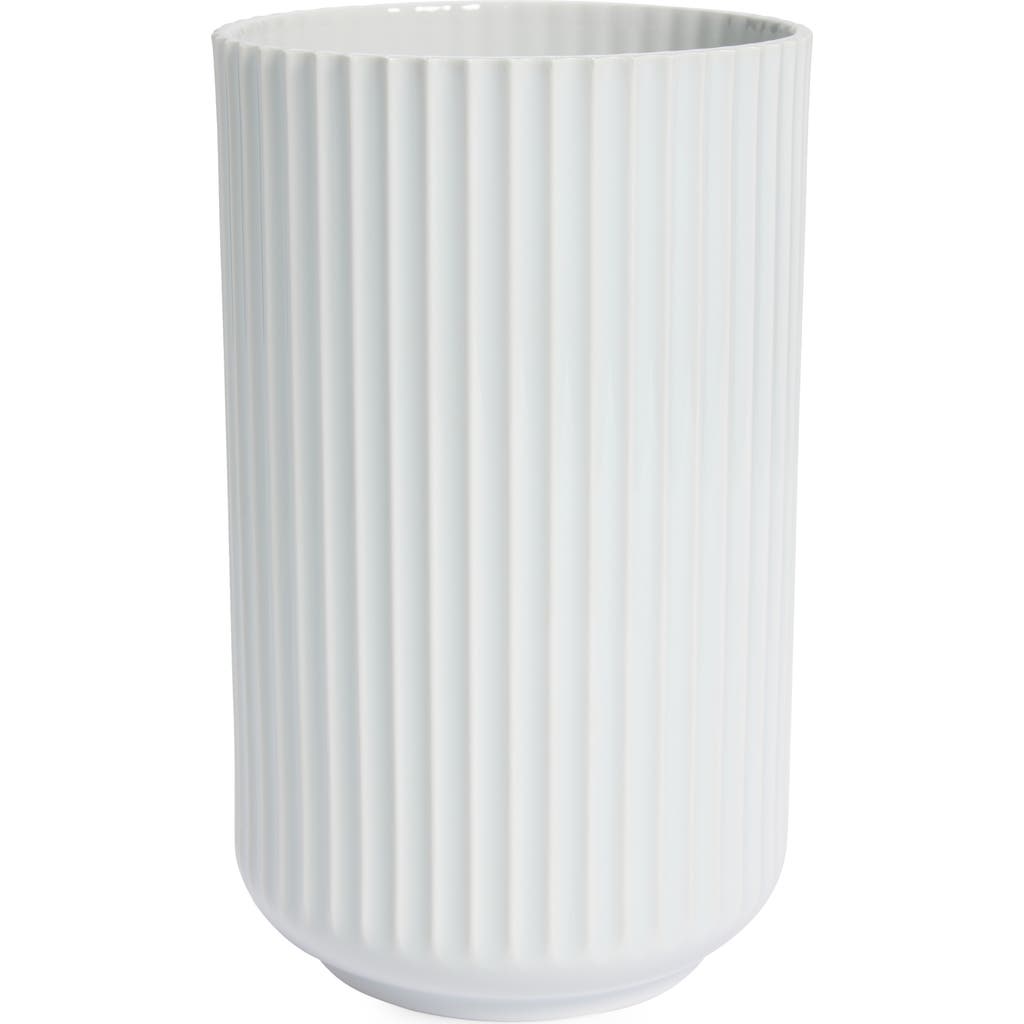 Lyngby Porcelaen 10-Inch Fluted Vase in White  product