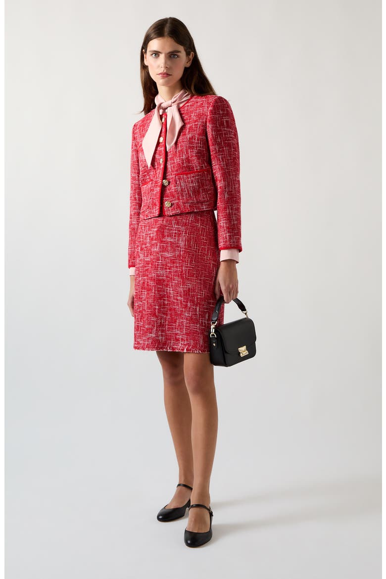 Alexa Tweed Jacket, Alternate, color, RED