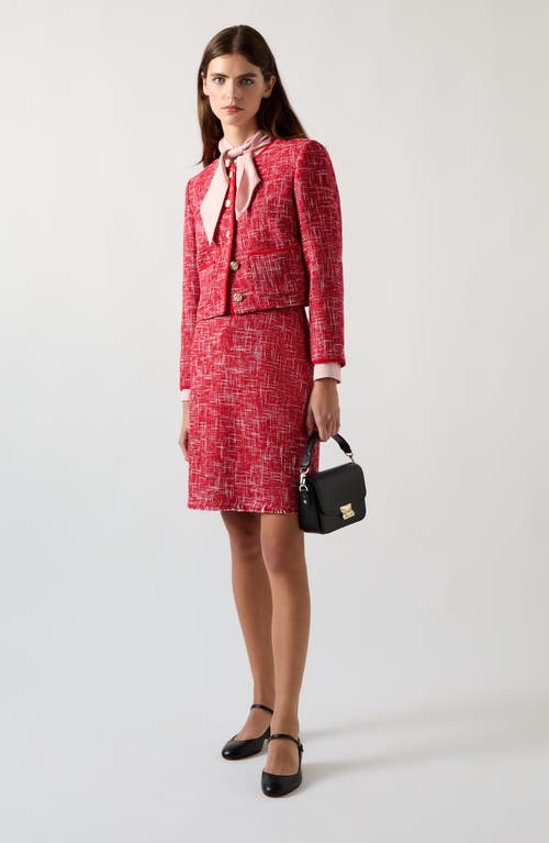 Lk Bennett Alexa Tweed Jacket In Red