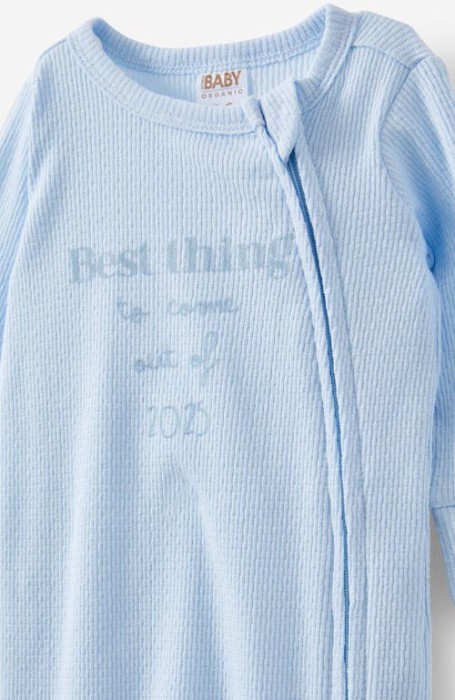 Cotton On Kids Organic Pointelle Zip All In One Romper In White Water Blue Best Thing