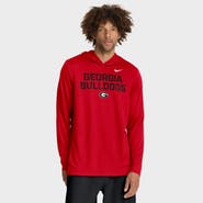 Nike Men's Nike Red Georgia Bulldogs 2025 Sideline Performance Long Sleeve Hoodie T-Shirt
