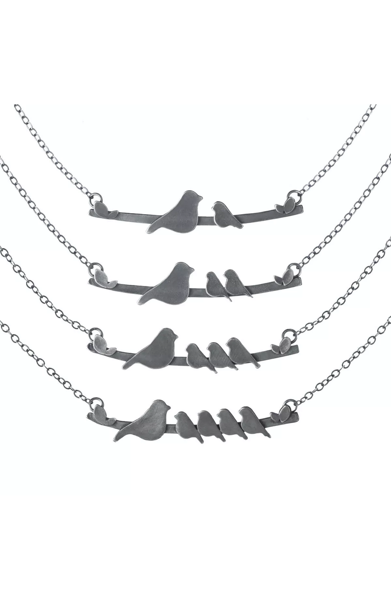 Uncommon Goods Mother Nestling Birds Necklace by Figs and Ginger, Main, color,