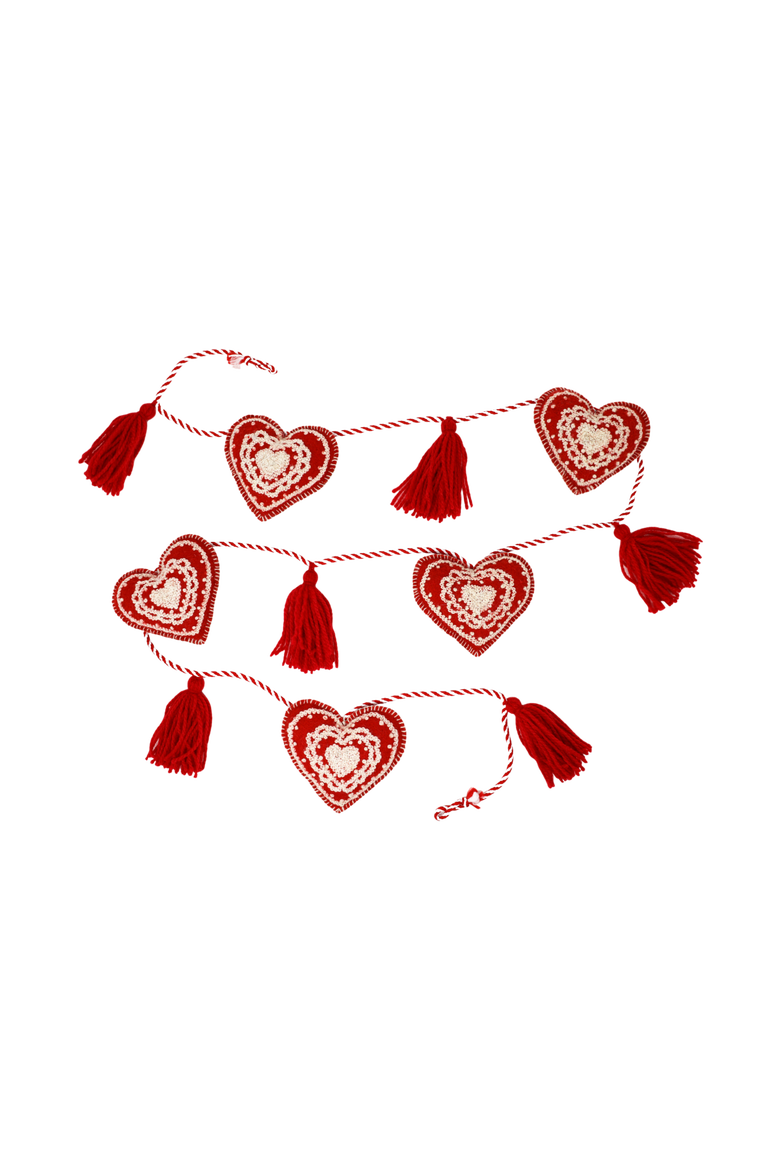 Valentine Heart Garland - Red, Main, color, Red